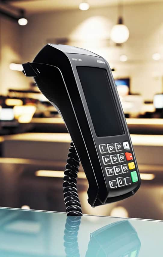 Contactless payment device for Host Merchant Services transactions.