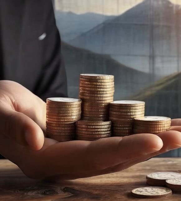 Stacks of coins representing financial growth and payment solutions.