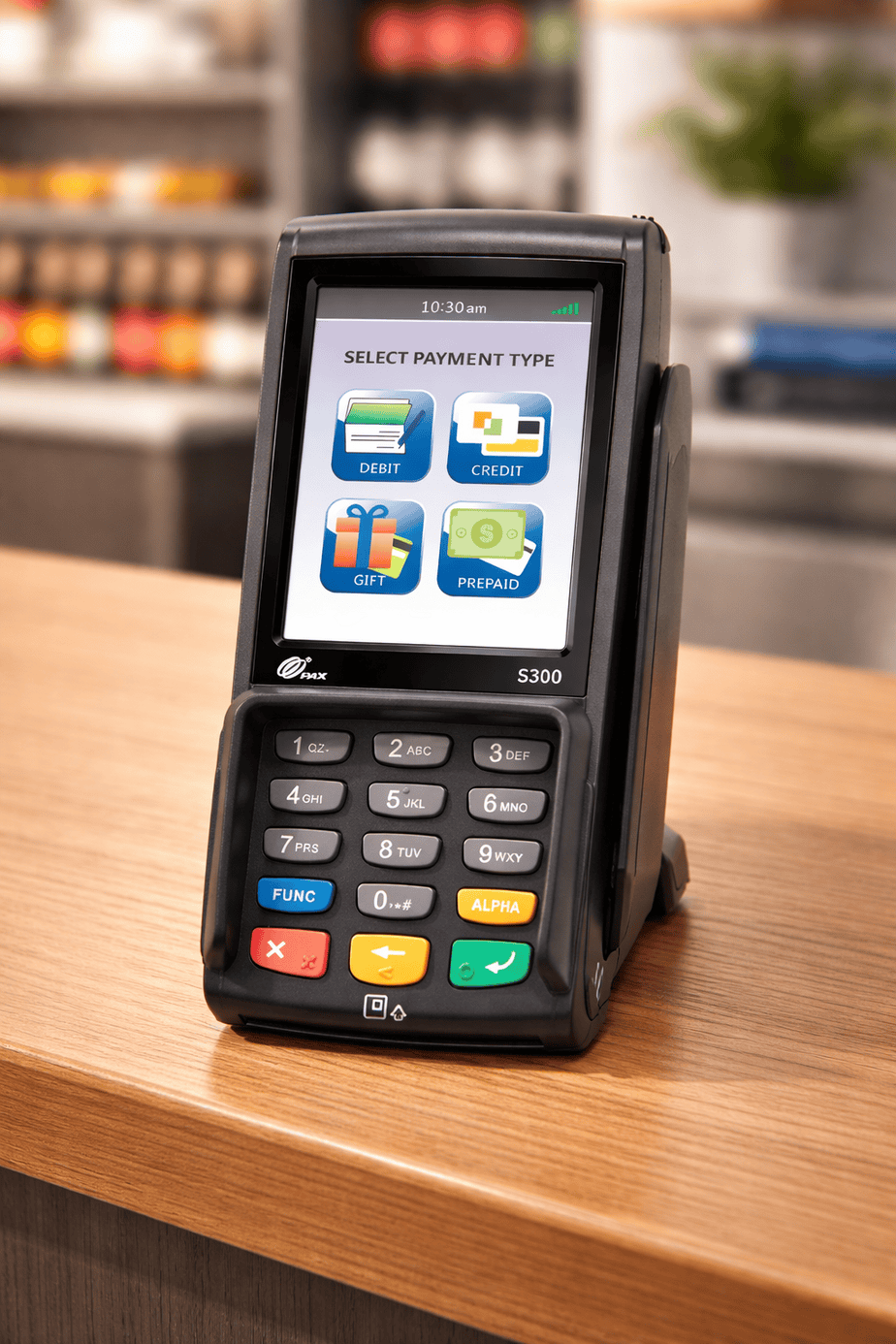 Mobile payment terminal for merchant services, secure credit card processing solution.