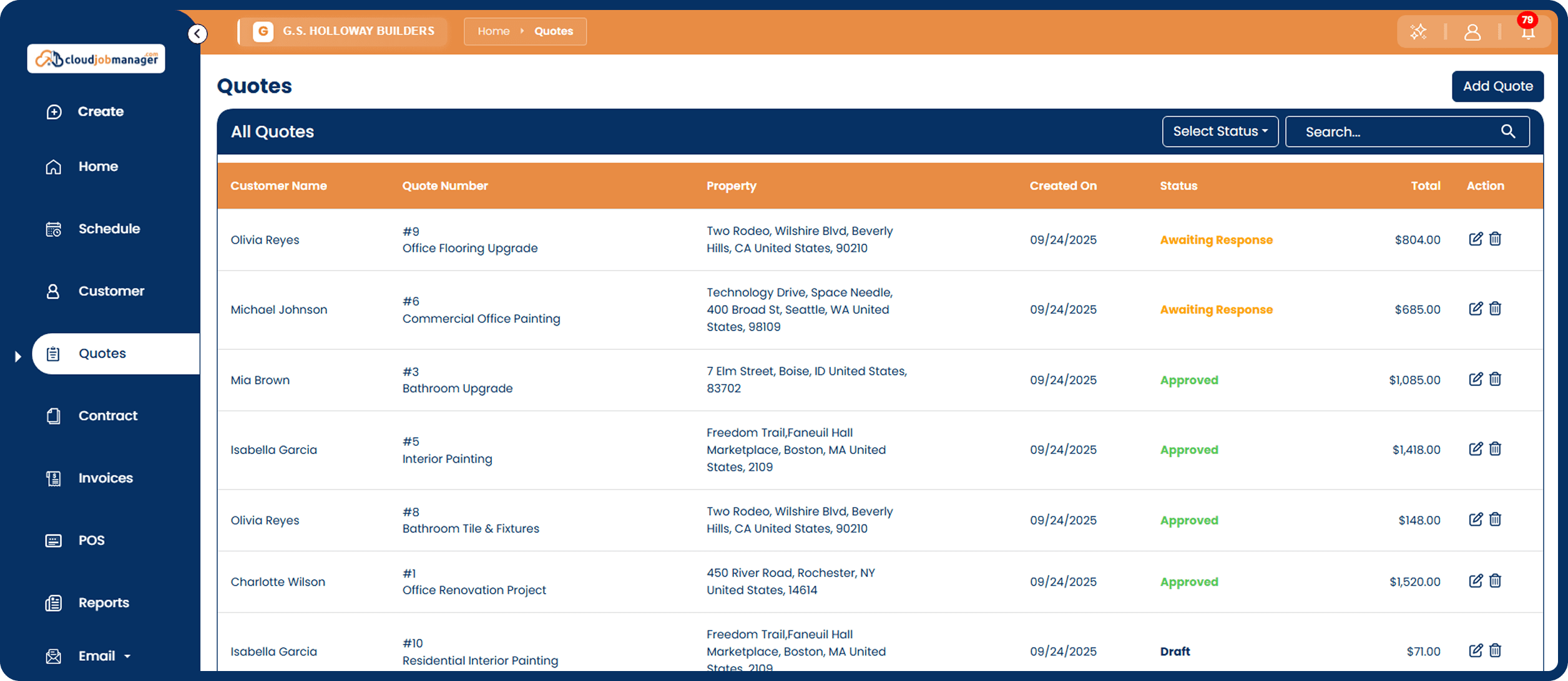 Quotes Invoices