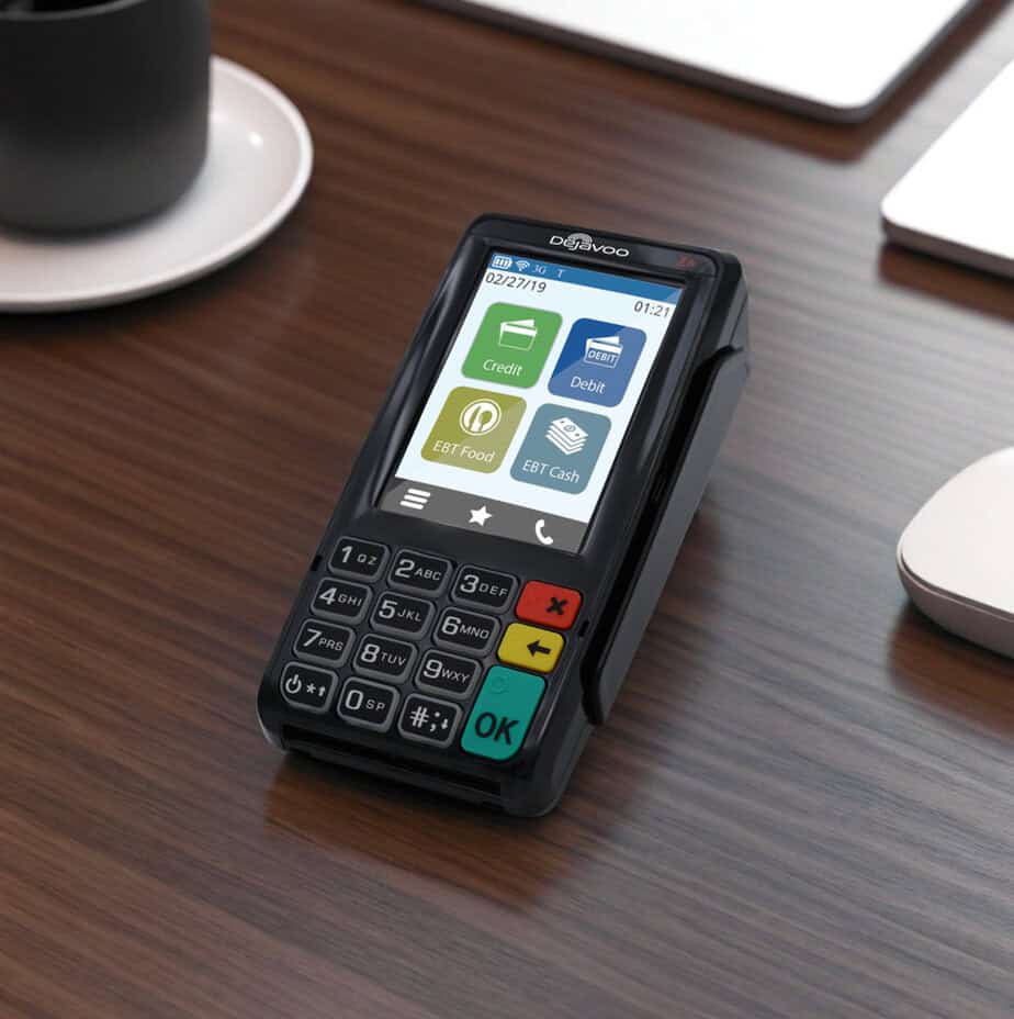 Contactless payment terminal for host merchant services and payment processing.