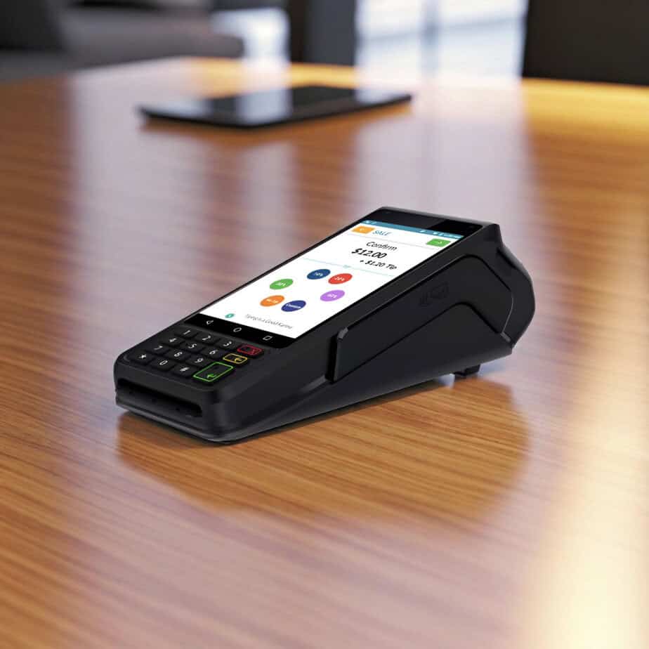 Contactless payment terminal for small business transactions.