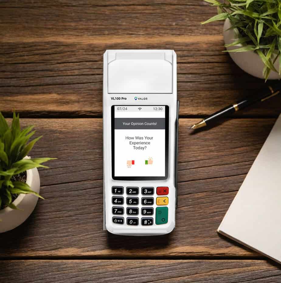 Touchless payment terminal for Host Merchant Services at point of sale.