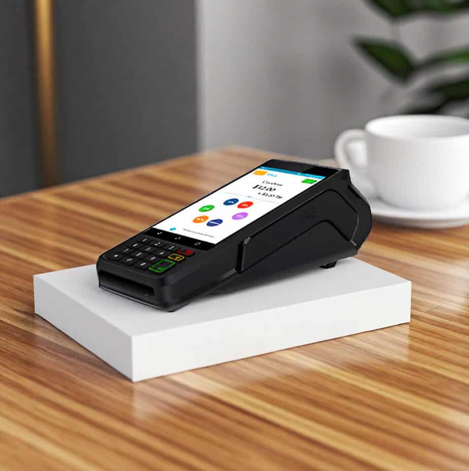 Mobile payment terminal for Host Merchant Services, ideal for secure transactions.