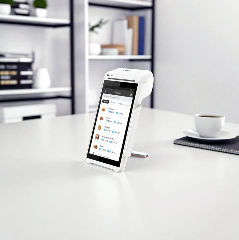Mobile payment terminal for Host Merchant Services, accepting credit card payments seamlessly.