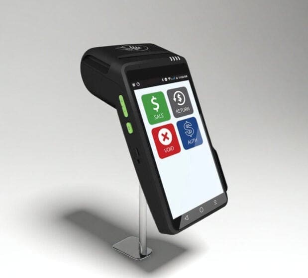 Laser card payment terminal for Host Merchant Services - secure payment processing.