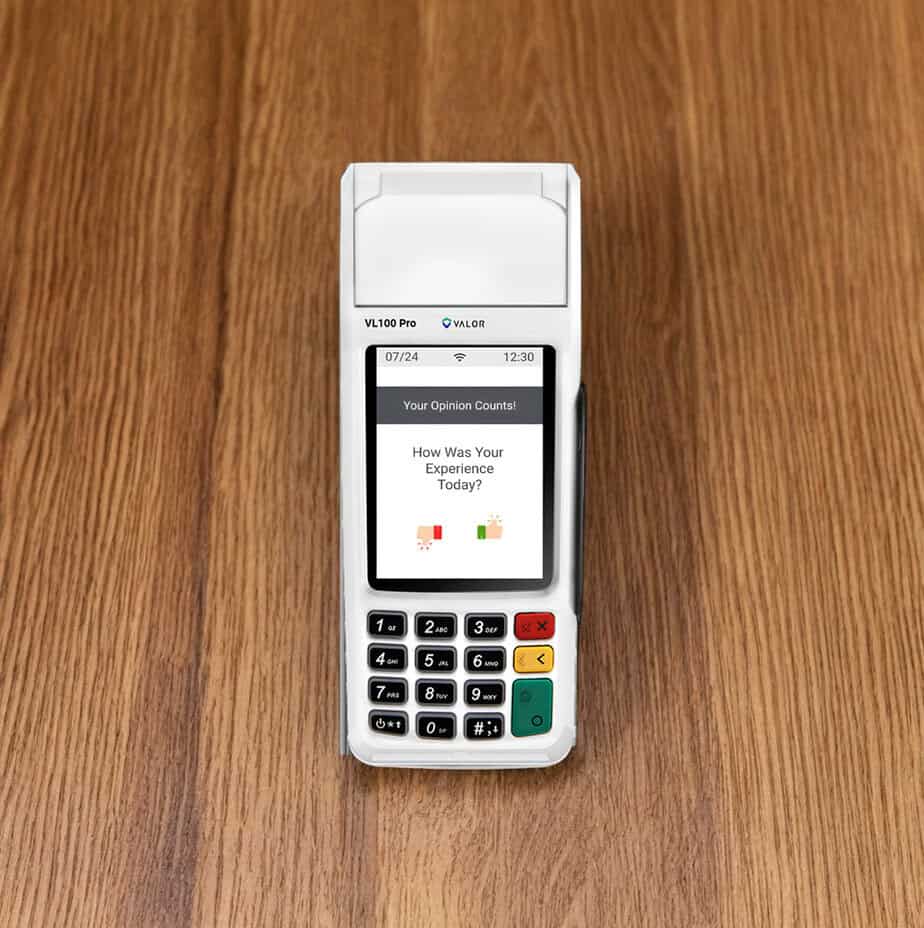 Contactless payment terminal for Host Merchant Services, facilitating secure transactions.