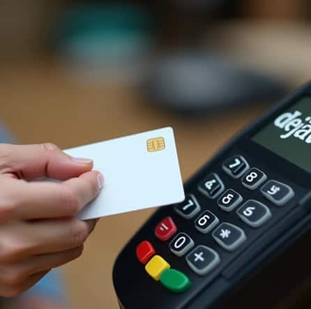 Contactless card payment using a POS terminal for merchant transactions.