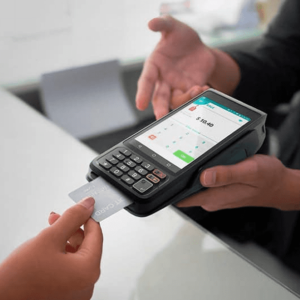 Contactless payment terminal for business transactions and merchant services.
